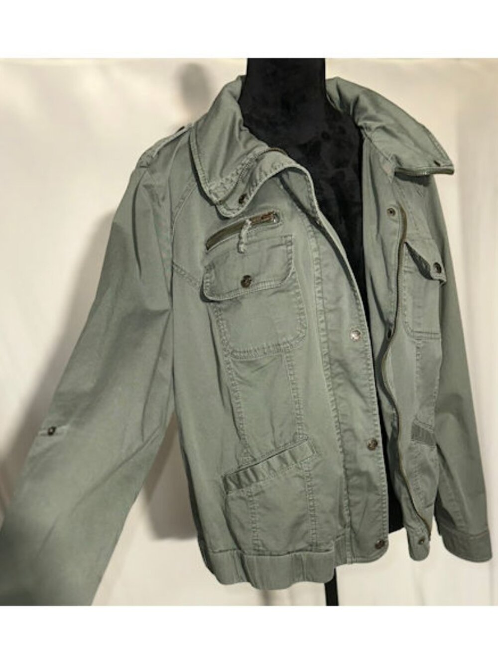 Style & Co Military-style Jacket, Green 18W